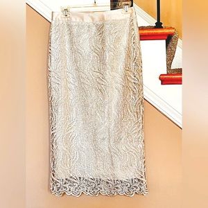 Brand New Stunning High quality elegant midi whole lace sparkle skirt .S-M/Party